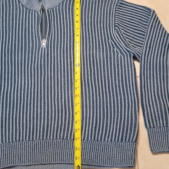 Abercrombie & Fitch Oversized Fit S/M Quarter 1/4 Zip Sweater Blue C65 - Picture 10 of 10